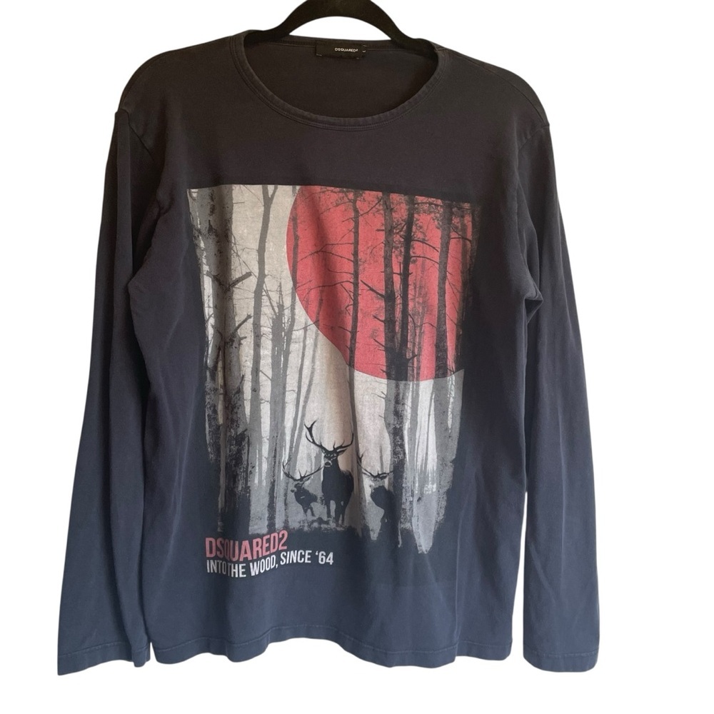 DSQUARED2 Into The Wood Since ‘64 Japanese Overprint Y2K Long Sleeve Tee - Picture 1 of 11